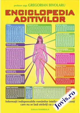 Coperta cărții: Enciclopedia aditivilor – Informații indispensabile românilor inteligenți și prudenți care nu se lasă otrăviți cu aditivi de la editura Shambala.