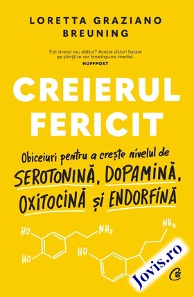 Coperta cărții: Creierul fericit – Obiceiuri pentru a crește nivelul de serotonină, dopamină, oxitocină și endorfină de la editura Curtea Veche.